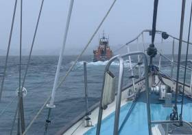 Red Bay RNLI tows the yacht to safety