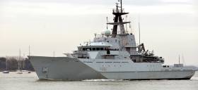 A UK Royal Navy River class patrol vessel HMS Severn is on a three-day visit to Dublin Port having berthed on the Liffey