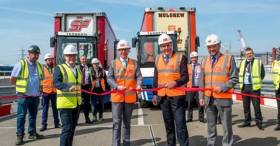 Officials at the launch ceremony to unveil the opening of the new link-span at Heysham Port which took place last week. 