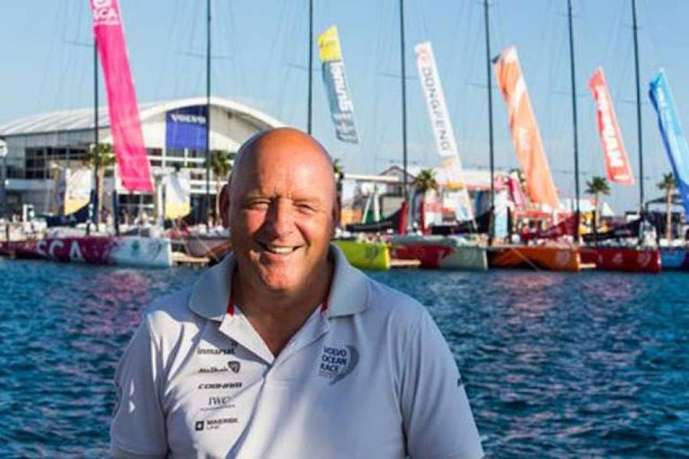 Busy man afloat and ashore. Bill O&#039;Hara, Principal Race Officer, before the start of the round-the-world Volvo Ocean Race