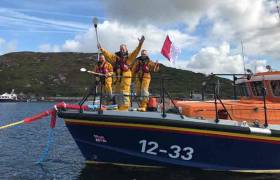 Clifden RNLI lifeboat crew wishing Galway well for Sunday’s senior All-Ireland hurling final