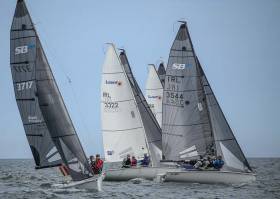 SB20s racing on Dublin Bay. The European Championships will be staged by the Royal Irish Yacht Club from Tuesday 28th August to Saturday 1st September