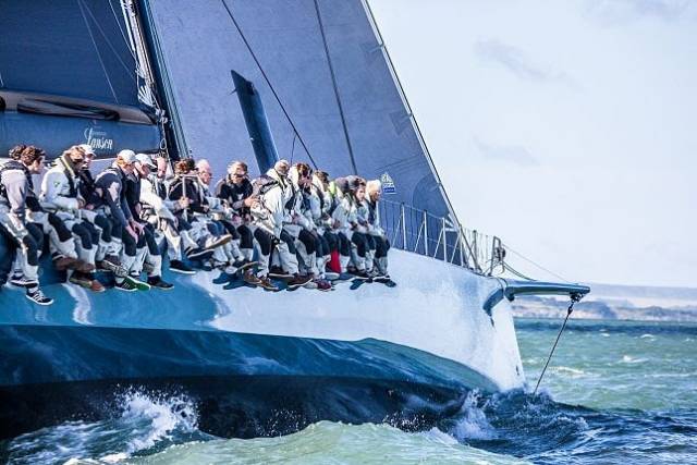 Hoping to set a new monohull race record in the RORC Transatlantic Race. Mike Slade's Maxi 100, Leopard