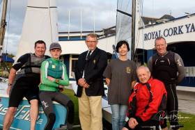 Brian Jones, RCYC Rear Admiral Dinghies pictured centre with volunteers, sailors and supporters to launch DinghyFest 2019. Pictured also Jonathan Horgan, Jonathan O’Shaughnessy, Celine McGrath (CDF Committee), Andrew Crosbie and Emmet O’Sullivan