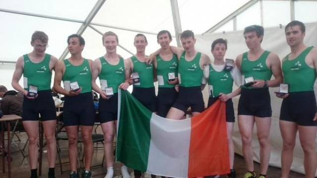 Ireland's winning junior eight at the Home International Regatta in 2015. 