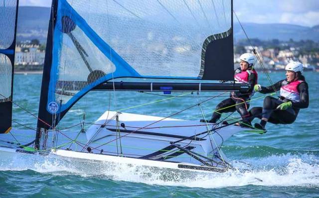 Annalise Murphy and Katie Tingle begin their journey to the Tokyo 2020 Olympics in their new 49er FX on Belfast Lough next month