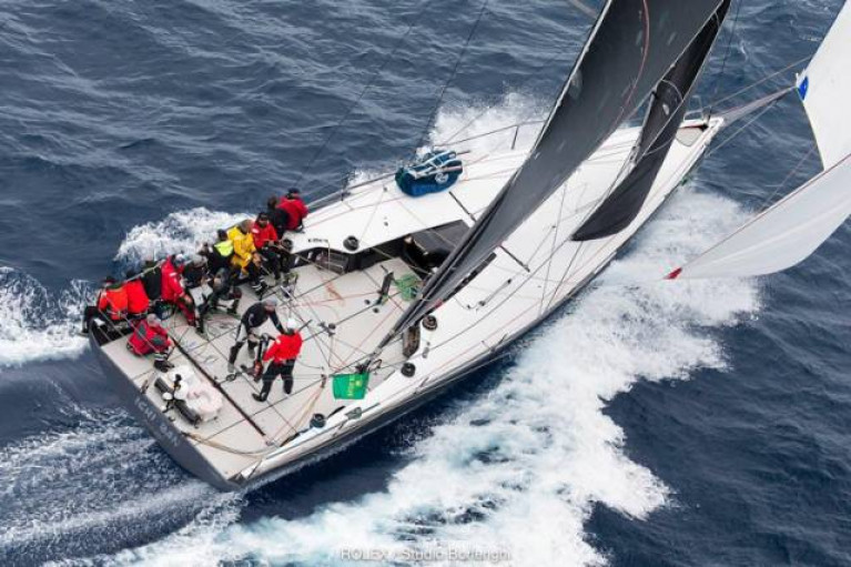 Howth sailor Gordon Maguire at the helm alongside the crew of Ichi Ban in last year’s Rolex Sydney Hobart Yacht Race