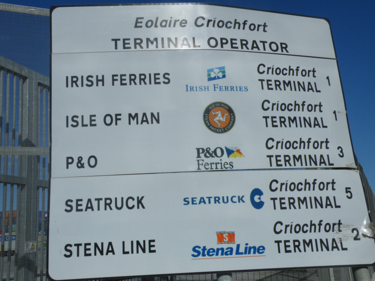 One third of passengers staying in State on arrival decline to give contact details. Everyone who arrives in the State, whether Irish or foreign, is being asked to self-isolate, or quarantine, for 14 days. Above AFLOAT's photo of a road sign displaying the five ferry operators and their terminal number within Dublin Port..
