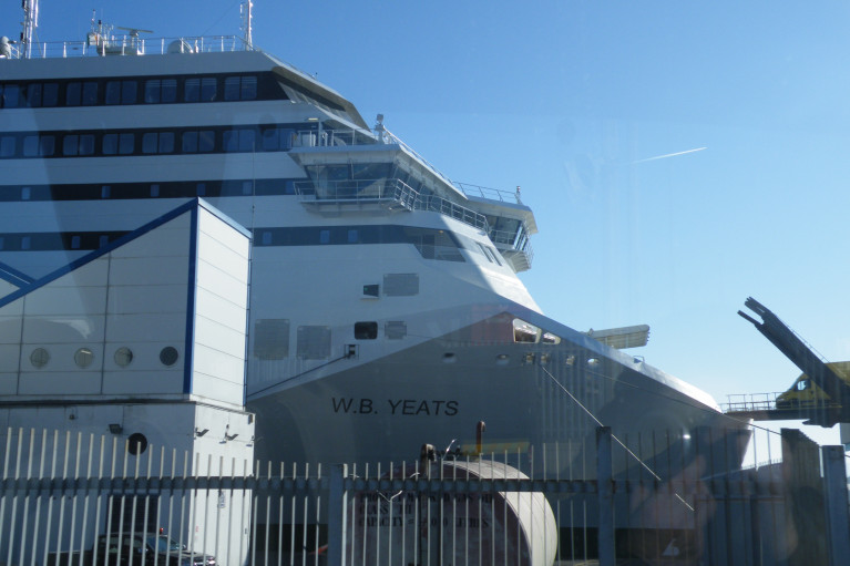 ICG&#039;s passenger division, Irish Ferries carried 15,900 cars in the months from January to May - a decrease of 62.5% on the previous year. Above Afloat&#039;s photo of a van on the linkspan leading to the cruiseferry W.B. Yeats when berthed at Dublin Port. 