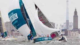 . Ireland’s Joan Mulloy at the start of the Le Figaro, she is currently showing at 23rd, but like several others is virtually becalmed, and she now has a shortfall of 21 miles on the leader
