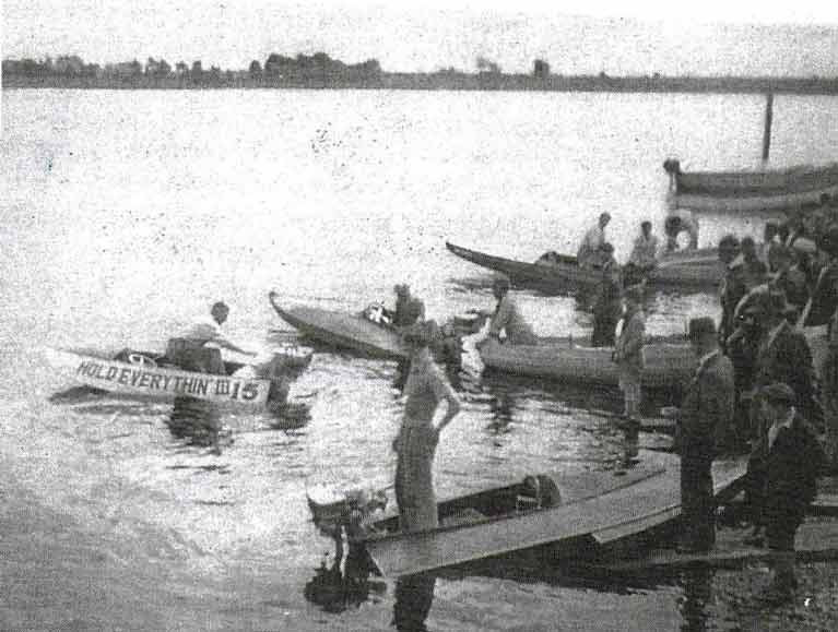 Motorboat racing on Lough Ree in 1932